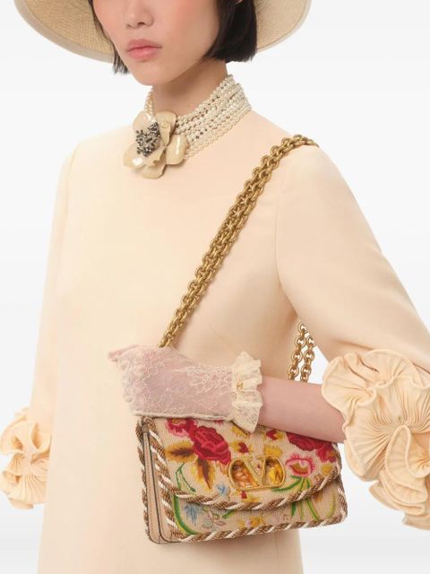 Valentino Garavani small Vain embroidered shoulder bag - Neutrals - zdjęcie produktu nr 1