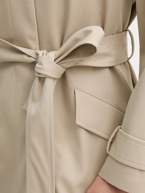 BOSS trencz wełniany damski kolor beżowy przejściowy 50543198