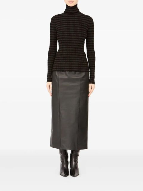 MM6 Maison Margiela ribbed knit turtleneck T-shirt - Brown