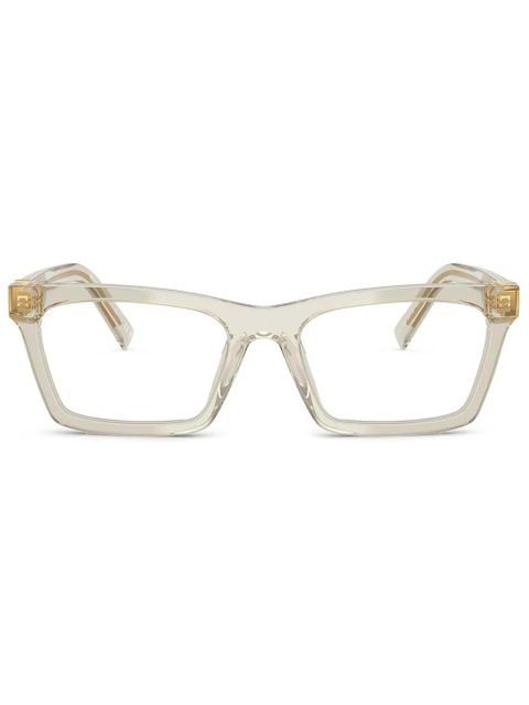 Miu Miu Eyewear rectangle-frame glasses - Green - zdjęcie produktu nr 1