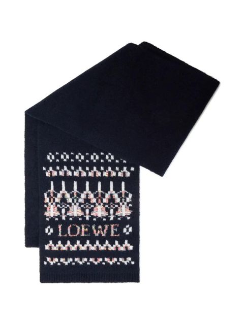 LOEWE patterned scarf - Blue - zdjęcie produktu nr 2