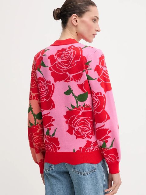 Never Fully Dressed kardigan damski kolor różowy NFDKN675