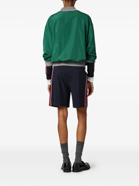 Miu Miu ribbed knit zip bomber jacket - Green