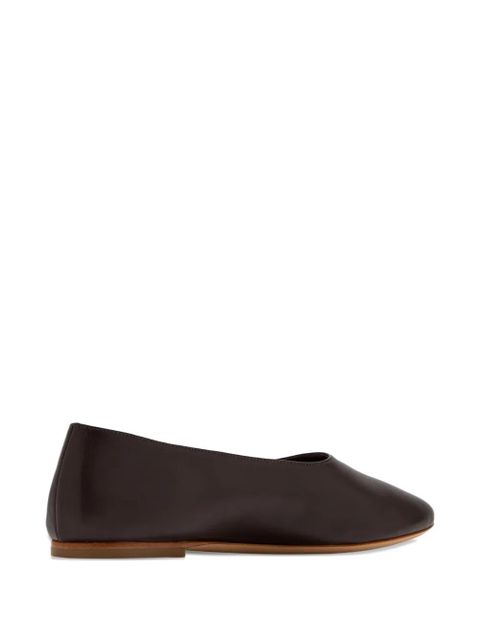 STAUD Alba leather ballet flats - Brown
