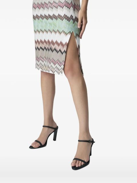 Missoni chevron slit midi skirt - Neutrals