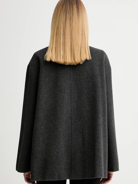 Nanushka płaszcz z dodatkiem wełny kolor szary NW25FWJK27994