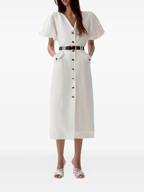 Aje puff-sleeve midi dress - Neutrals