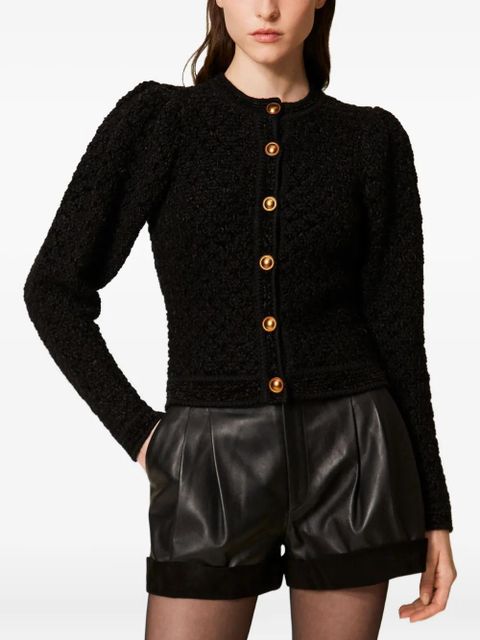 TWINSET puff-sleeve jacquard cardigan - Black - zdjęcie produktu nr 2