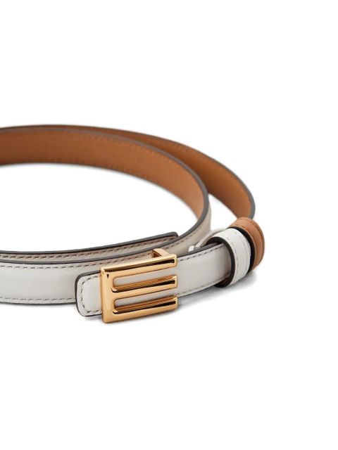 ETRO logo-buckle leather belt - White
