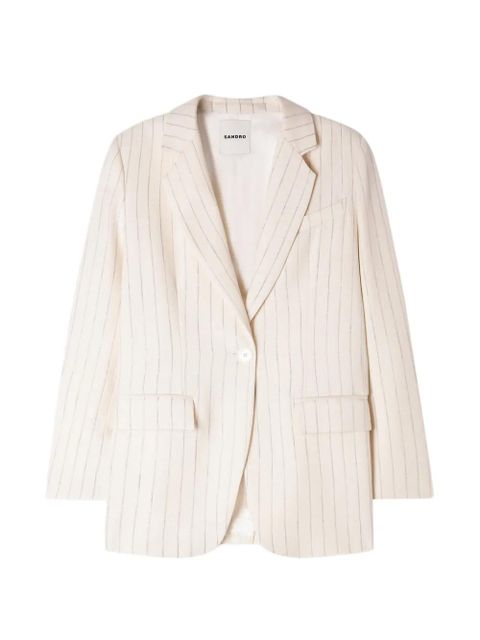 SANDRO striped-pattern blazer - Neutrals - zdjęcie produktu nr 1