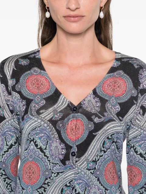 ETRO paisley-print cardigan - Blue