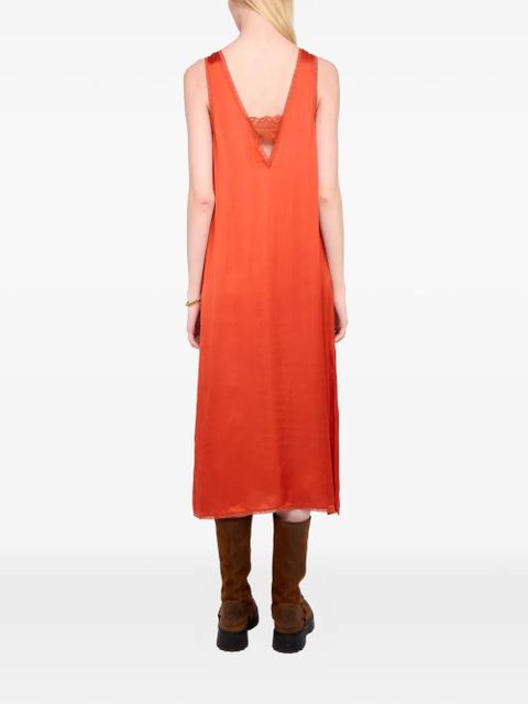Zadig&Voltaire Renzo lace-detail satin midi dress - Orange - zdjęcie produktu nr 2