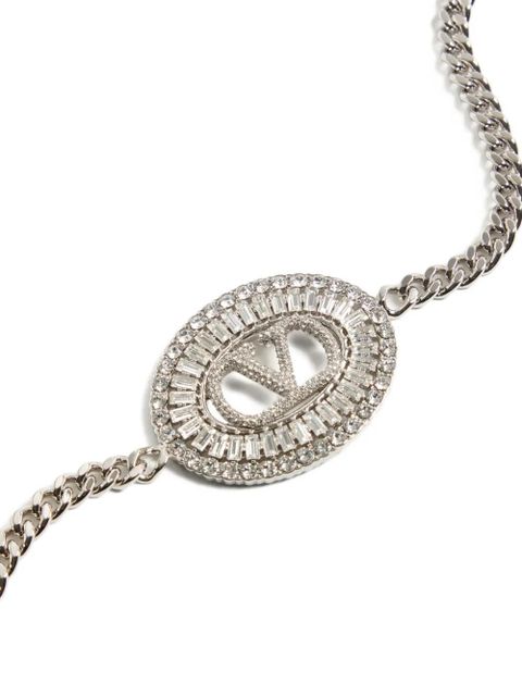 Valentino Garavani VLogo signature chain belt with crystals - Silver