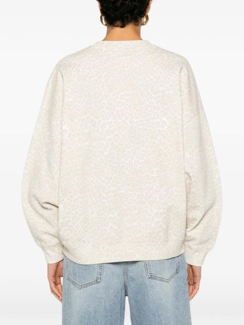 ANINE BING leopard-pattern logo sweatshirt - Neutrals