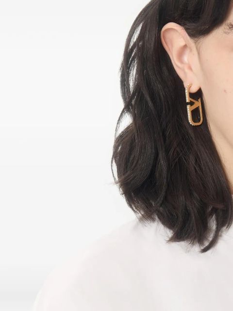 Valentino Garavani VLogo Signature metal and Swarovski® crystal earrings - Gold - zdjęcie produktu nr 1