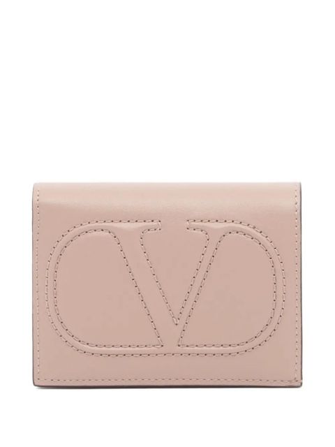 Valentino Garavani small Vlogo wallet in calfskin - Pink - zdjęcie produktu nr 1