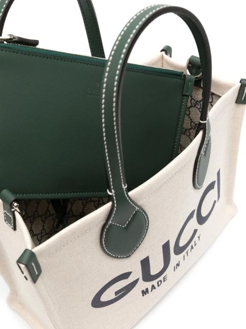Gucci small logo-print tote bag - Neutrals