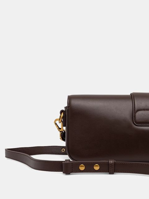 Twinset torebka skórzana kolor brązowy 252TD836A