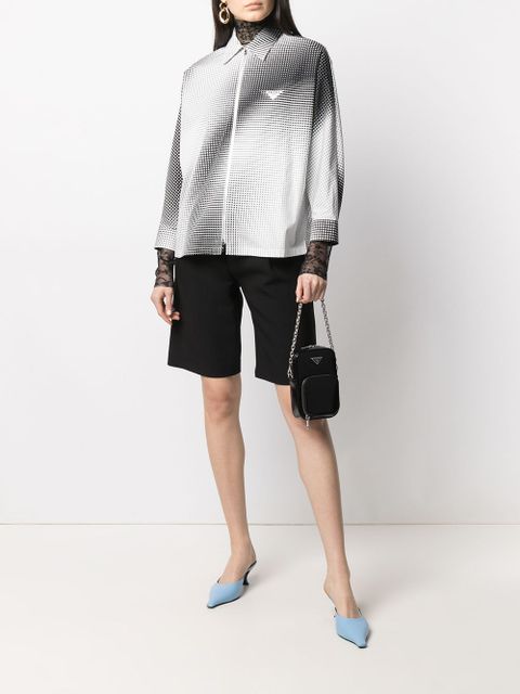 Prada logo-print zip-fastening shirt - Black