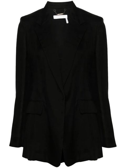 Chloé open-front ramie blazer - Black