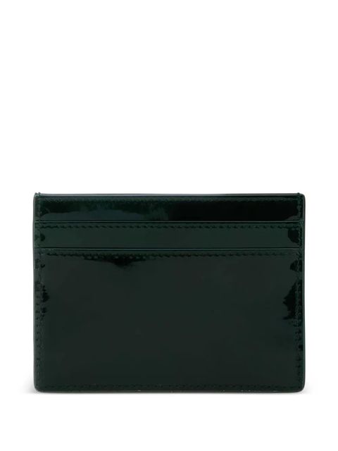 Saint Laurent Cassandre patent-leather cardholder - Green