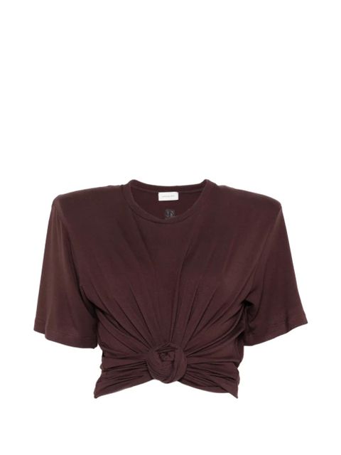 Magda Butrym knot-detail T-shirt - Brown - zdjęcie produktu nr 1
