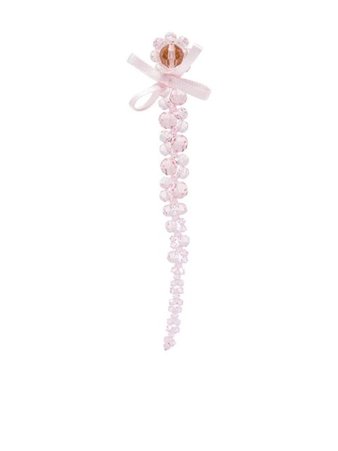 Simone Rocha crystal-beaded bow earrings - Pink - zdjęcie produktu nr 2