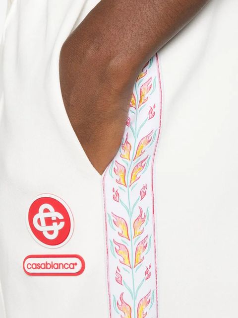 Casablanca floral-stripe track pants - White