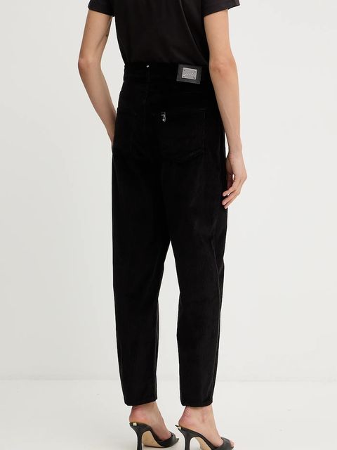 Liu Jo spodnie damskie kolor czarny proste high waist MF5332 T195A