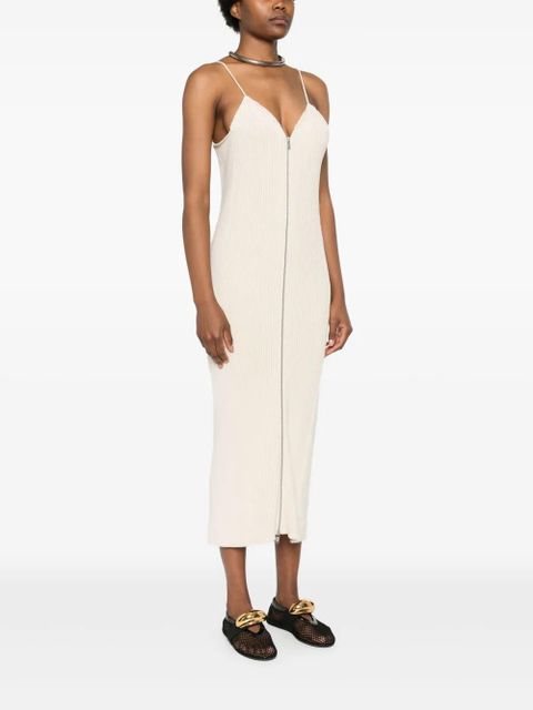 Jil Sander ribbed-knit cotton maxi dress - Neutrals