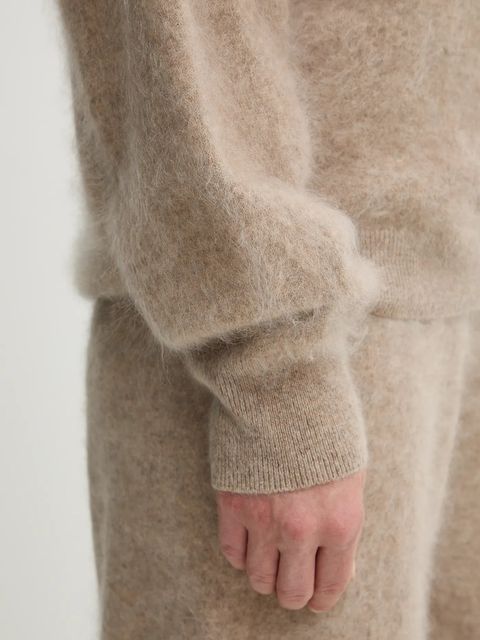 BOSS sweter kaszmirowy damski kolor beżowy lekki z półgolfem 50550806