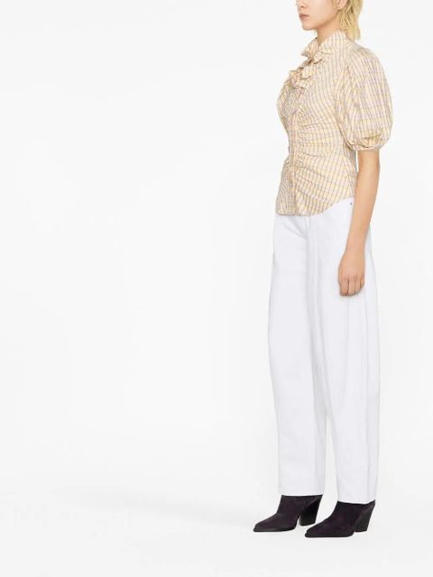 ISABEL MARANT Catalia puff-sleeve blouse - Yellow - zdjęcie produktu nr 2