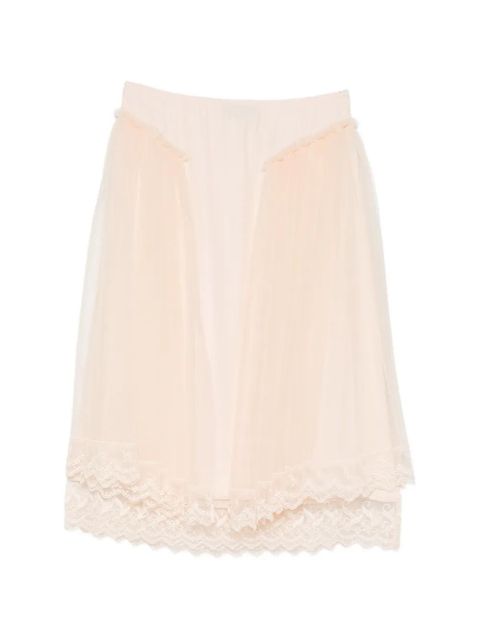 Simone Rocha lace-trim hip-detail midi skirt - Neutrals - zdjęcie produktu nr 1