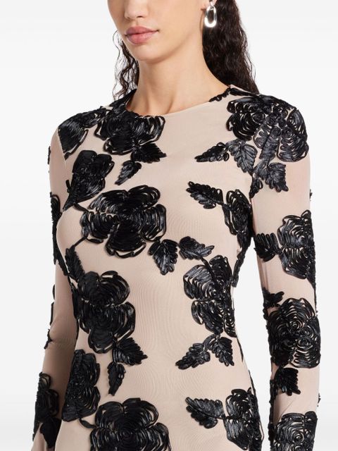 ROTATE BIRGER CHRISTENSEN flower-mesh mini dress - Neutrals