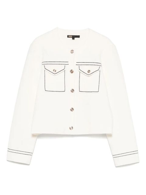 Maje contrast-stitch cardigan - Neutrals - zdjęcie produktu nr 1