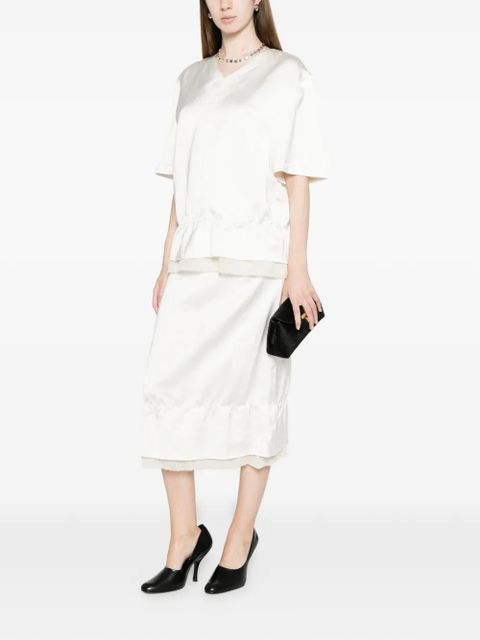 TOTEME V-neck satin top - Neutrals - zdjęcie produktu nr 2