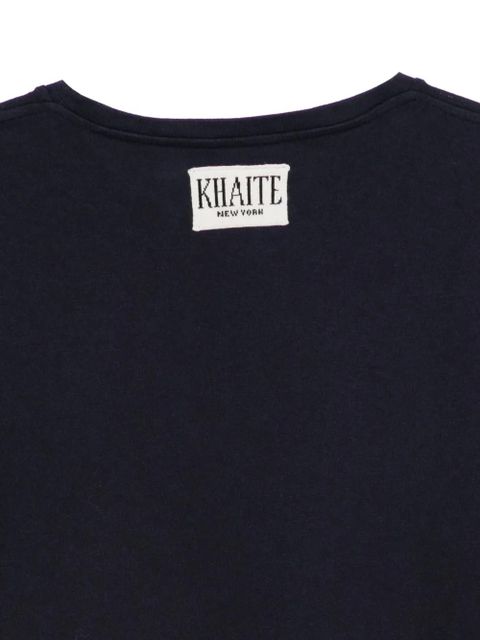 KHAITE round-neck cotton T-shirt - Blue