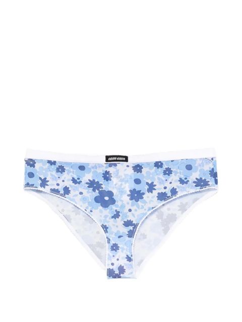 Miu Miu floral-print briefs - Blue - zdjęcie produktu nr 1