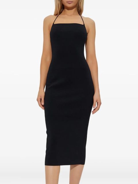 Cult Gaia halterneck ribbed midi dress - Black