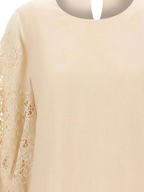Max Mara macramé sleeve blouse - Neutrals