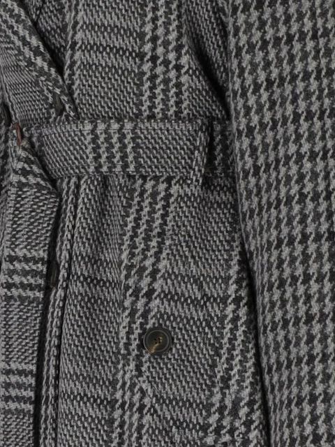 Weekend Max Mara checked fringed coat - Grey