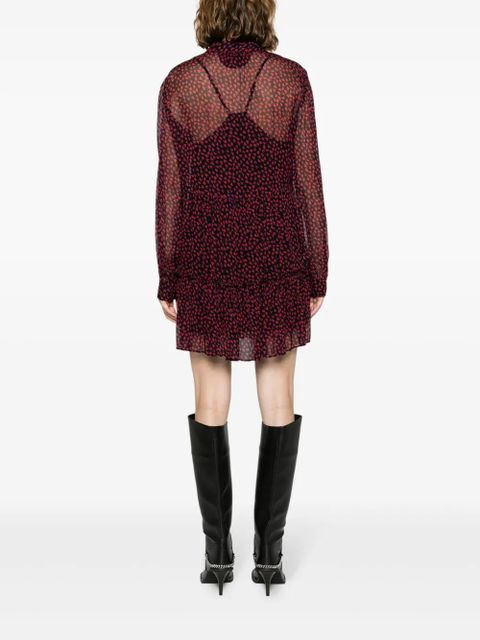 Zadig&Voltaire Razyele Crush-pattern crepe minidress - Black