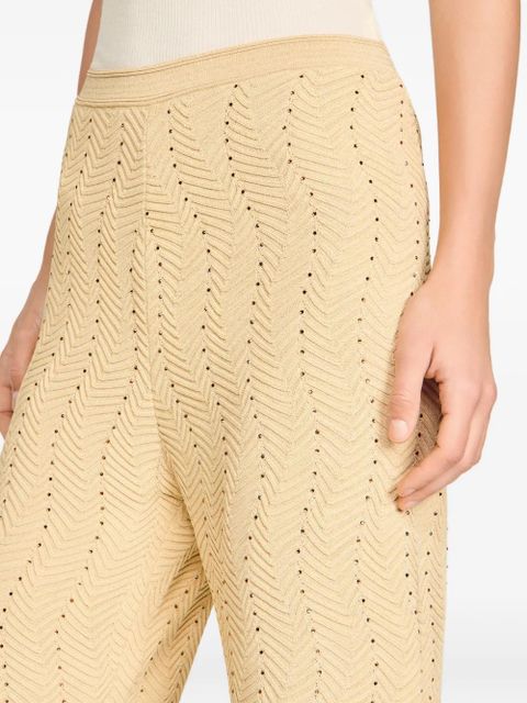 SANDRO geometric-pattern textured trousers - Neutrals