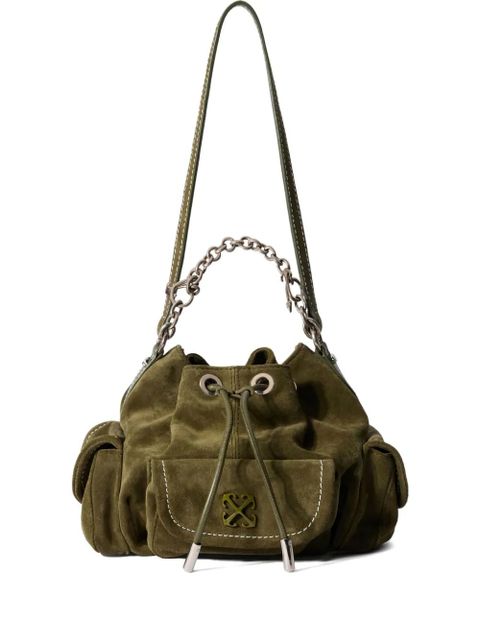 Off-White Dumbo.B chain suede bucket bag - Green - zdjęcie produktu nr 1