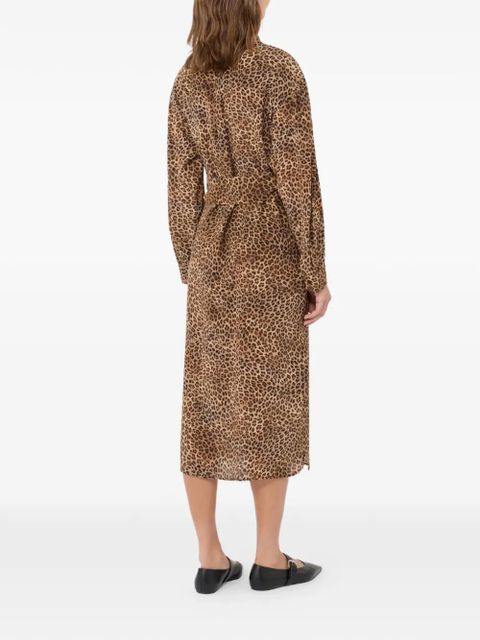 Weekend Max Mara Wkddolmen leopard-print tie-waist midi dress - Brown