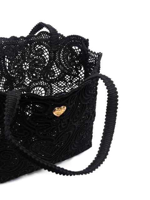 Dolce & Gabbana medium Beatrice cordonetto-lace shopper - Black