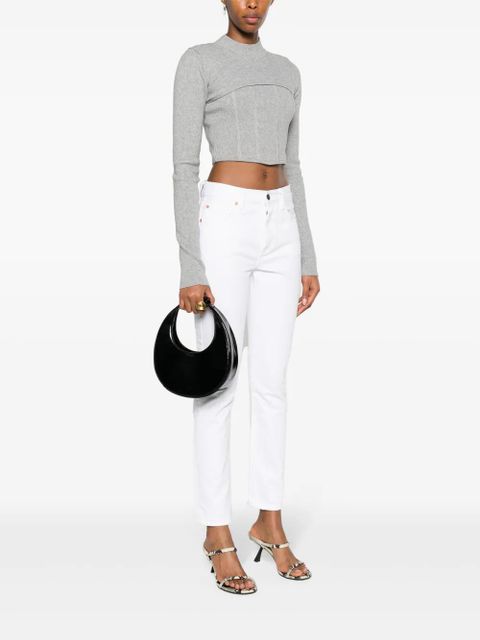 STAUD mini Moon patent leather bag - Black