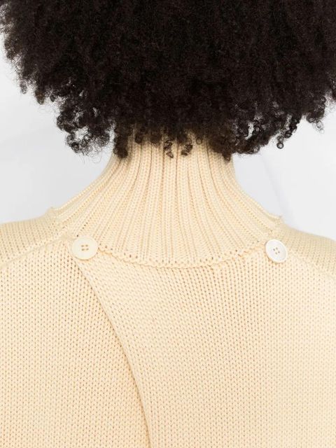 Jil Sander slit-sleeves high-neck jumper - Neutrals
