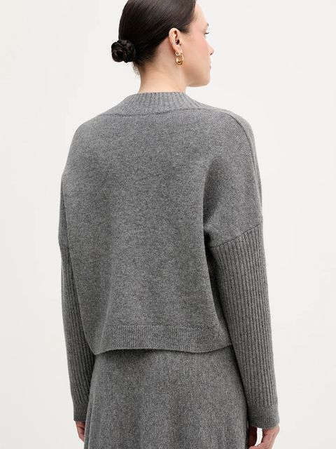 United Colors of Benetton sweter z dodatkiem wełny damski kolor szary 1444D403H