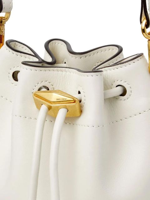 Jimmy Choo mini Cinch leather bucket bag - White - zdjęcie produktu nr 2